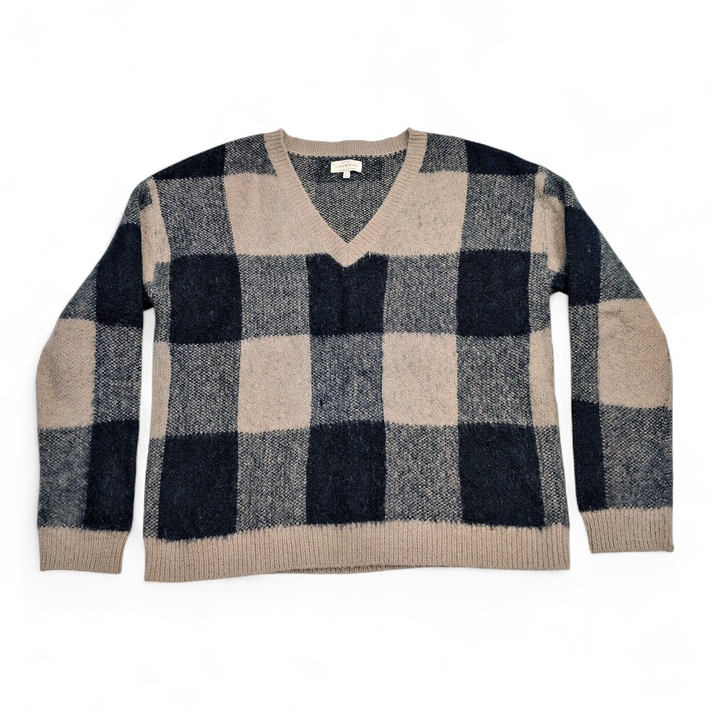 Lucky Brand Buffalo Plaid V-Neck Sweater - Women's L‎
